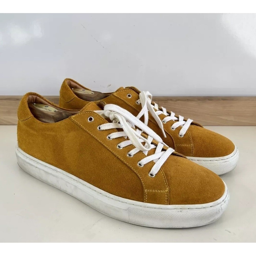Paul Frederick Sneaker Gold Suede Low Top Lace Up / Men's 10.5